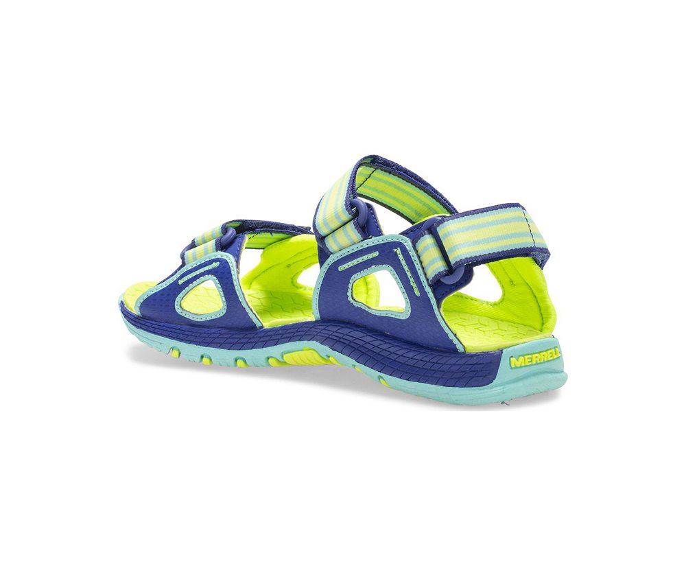 Merrell Sandals Green/Blue - Hydro Moc Blaze - Kids 92WVAZXRO